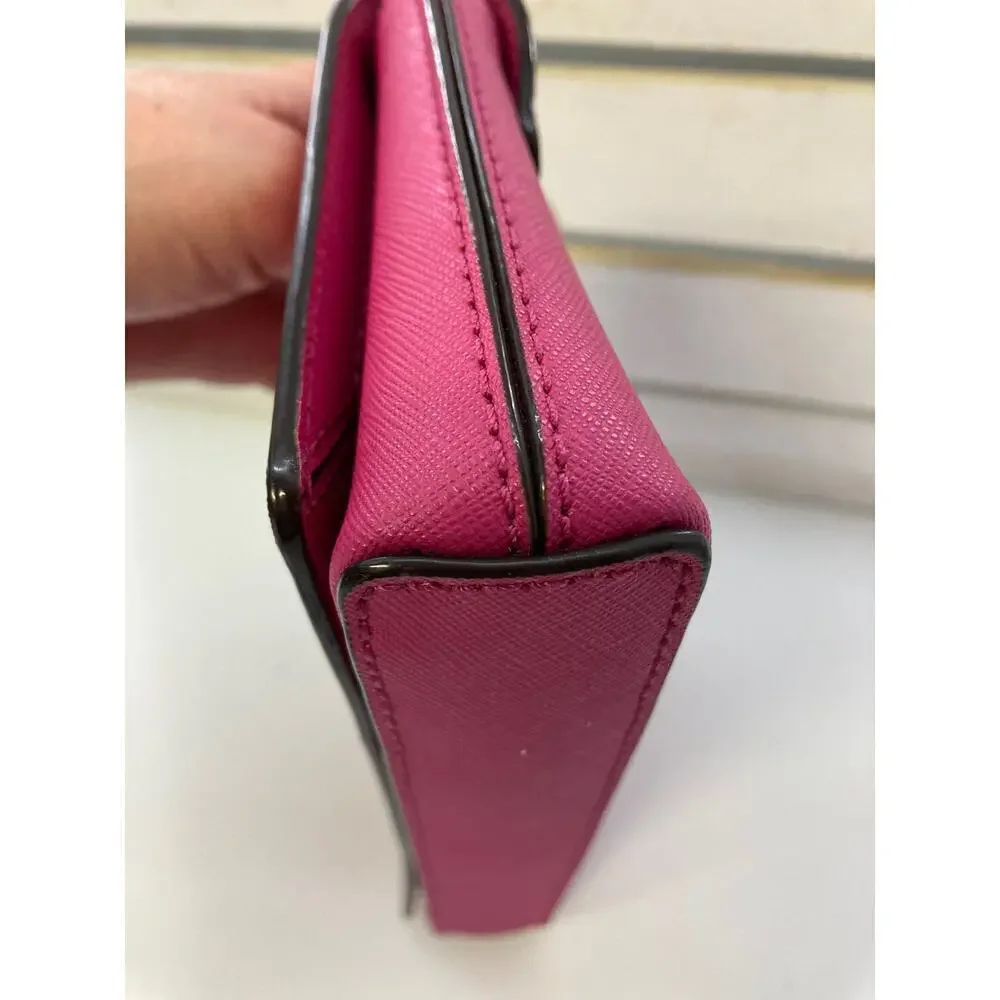 KATE SPADE, SMALL PINK RECTANGULAR SAFFIANO LEATHER CLUTCH